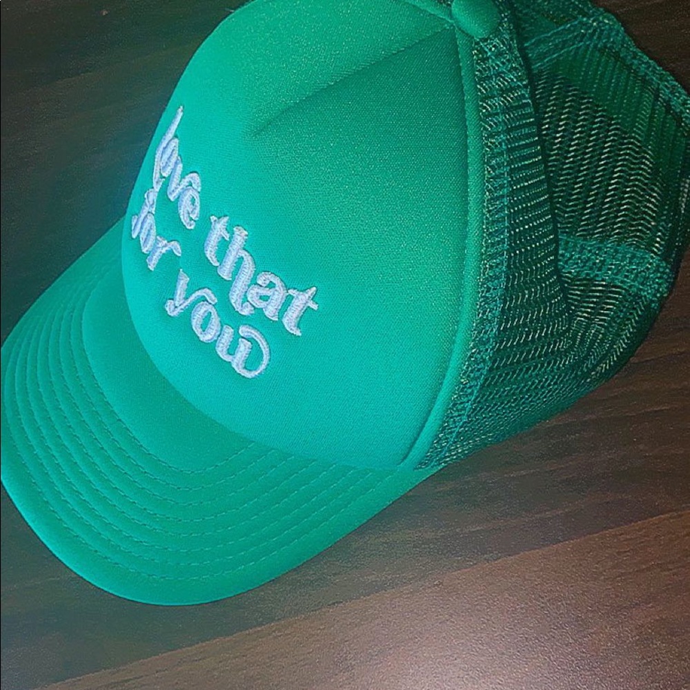 The YLLW label trucker hat